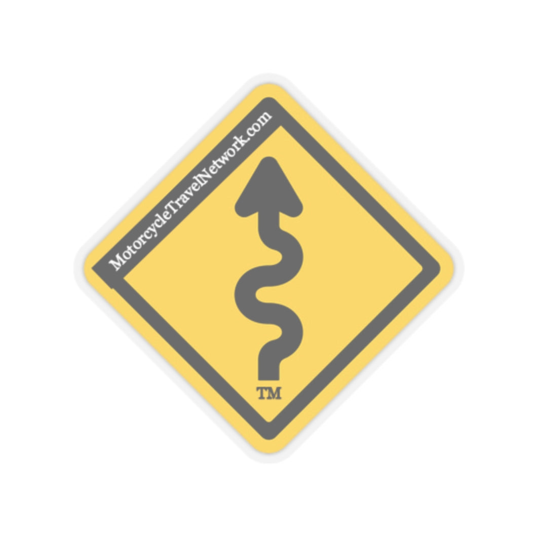 MotorcycleTravelNetwork.com Curves Ahead Kiss-Cut Stickers