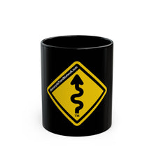 Load image into Gallery viewer, Motorcycle Travel Network Curves Ahead Black Mug (11oz, 15oz)
