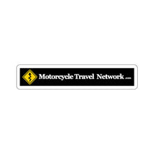 Load image into Gallery viewer, MotorcycleTravelNetwork.com Curves Ahead Kiss-Cut Stickers
