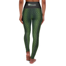 Load image into Gallery viewer, Green Snakeskin TheSnake421.com Women&#39;s High Waisted Yoga Leggings (AOP)
