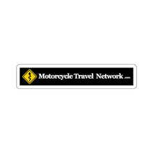 Load image into Gallery viewer, MotorcycleTravelNetwork.com Curves Ahead Kiss-Cut Stickers
